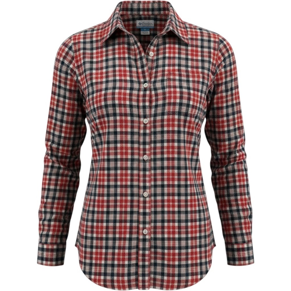Columbia Plaid Button Down Shirt Mens‎ XL Red Navy Blue Long Sleeve Cotton Blend